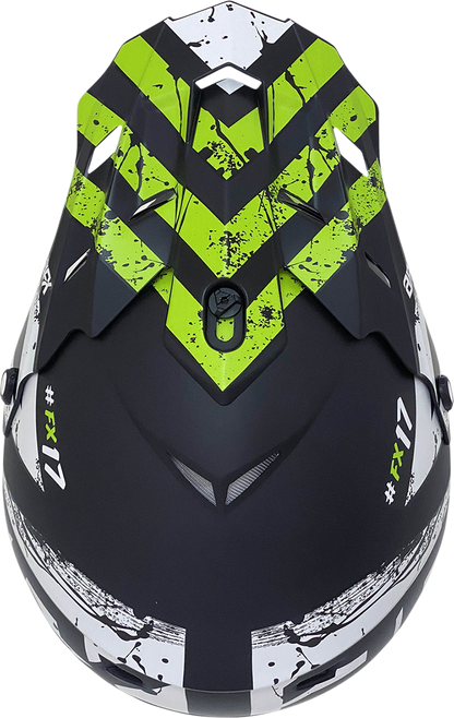 AFX FX-17 Helmet - Attack - Matte Black/Green - 2XL 0110-7183