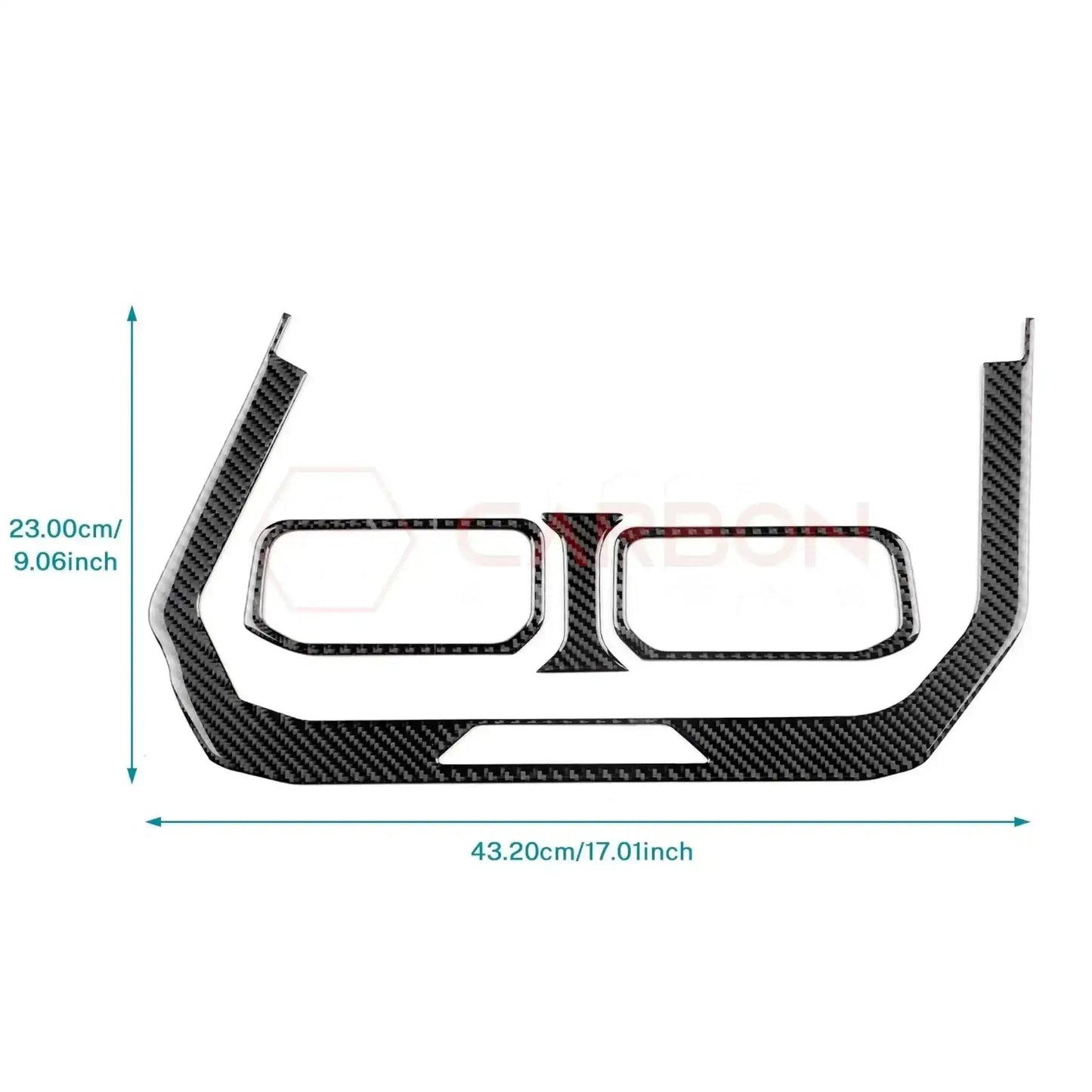 Real Carbon Fiber Center Dashboard A/C Vent Trim Overlays for 2024+ Ford Mustang