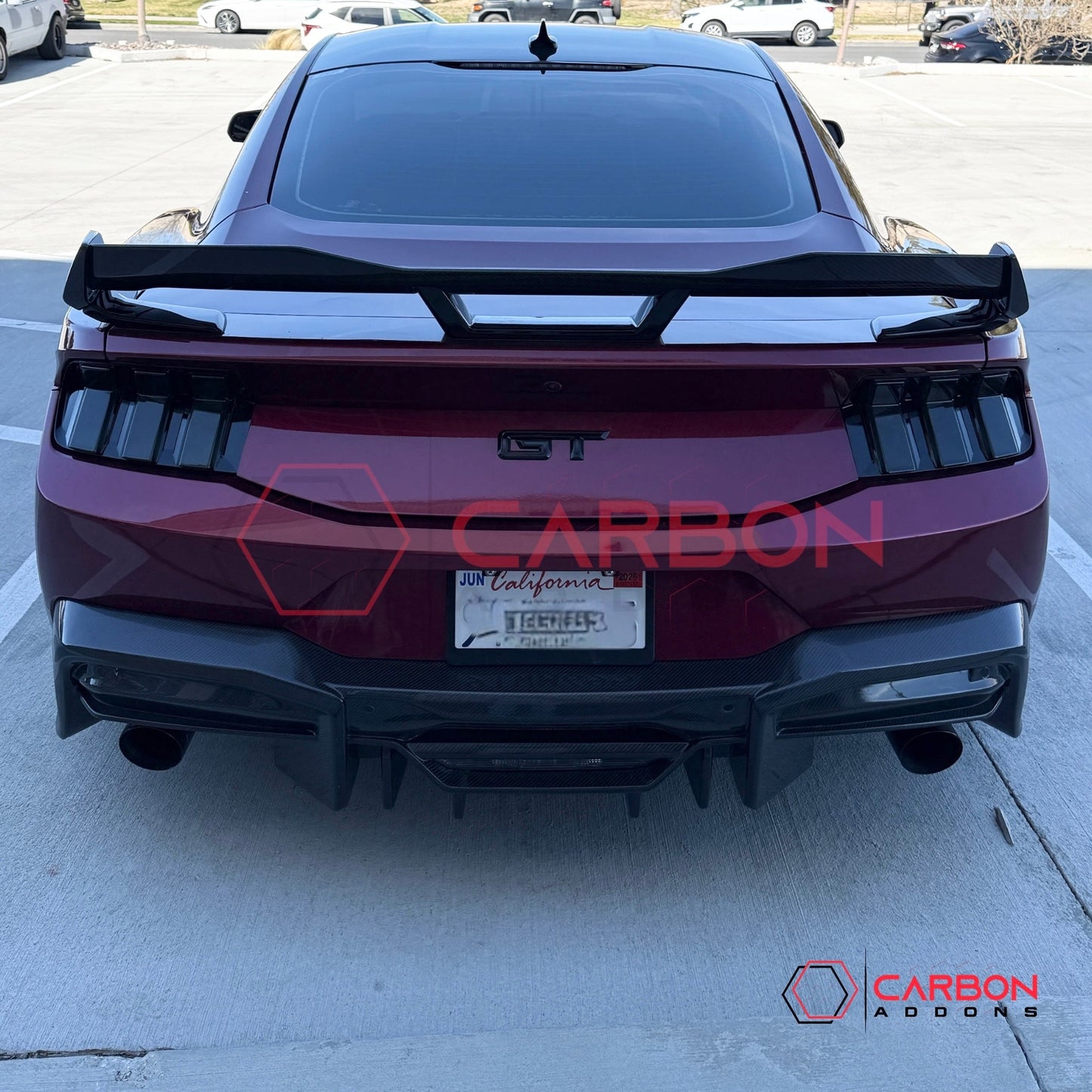 Real Carbon Fiber Rear Diffuser for 2024+ Ford Mustang GT