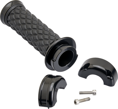 BILTWELL Grips - Alumicore - Custom - Black 6606-201-01