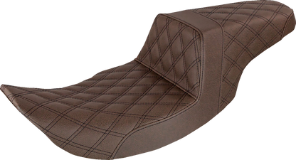 SADDLEMEN Step-Up Seat - Full Lattice Stitch - Brown 897-06-175BR