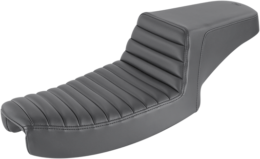 SADDLEMEN Step-Up Seat - Front Tuck-n-Roll - Black - Dyna 891-04-171