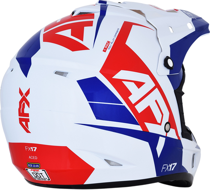 AFX FX-17 Helmet - Aced - Red/White/Blue - Medium 0110-6480