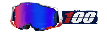 100% Armega Goggles - MX of Nations - HiPER Red/Blue Mirror 50003-00008