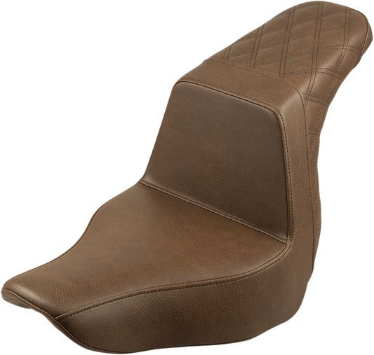 SADDLEMEN Step-Up Seat - Rear Lattice Stitch - Brown 818-29-173BR