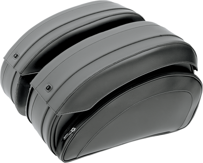 SADDLEMEN Deluxe Throwover Saddlebag - Black EX000522