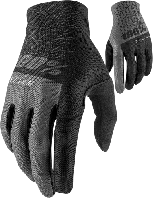 100% Celium Gloves - Black/Gray - Medium 10007-00001