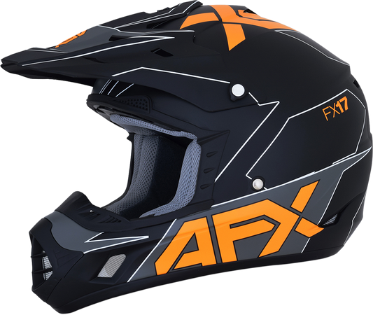 AFX FX-17 Helmet - Aced - Matte Black/Orange - Large 0110-6506