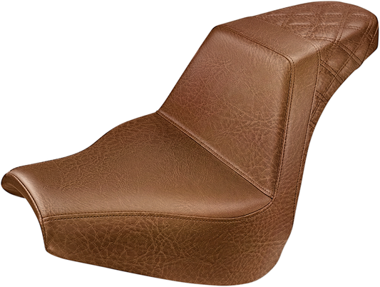 SADDLEMEN Step-Up Seat - Rear Lattice Stitch - Brown 818-31-173BR