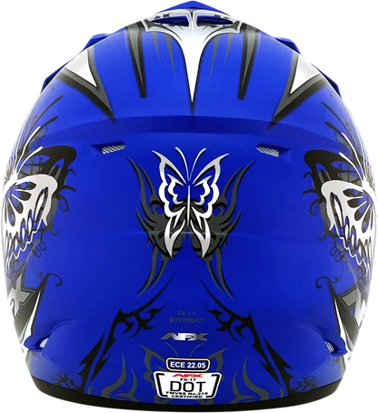 AFX FX-17Y Helmet - Butterfly - Matte Blue - Medium 0111-1388