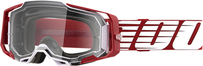 100% Armega Goggles - Oversized Deep Red - Clear 50004-00009