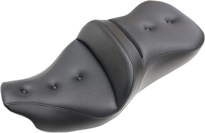 SADDLEMEN Pillow-Top Roadsofa Seat - with Backrest - Black - FLH/FLT '08-'23 808-07B-181