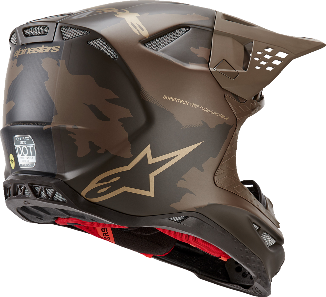 ALPINESTARS Supertech M10 Helmet - Squad - MIPS® - Dark Brown/Gold - Medium 8302823-839-MD