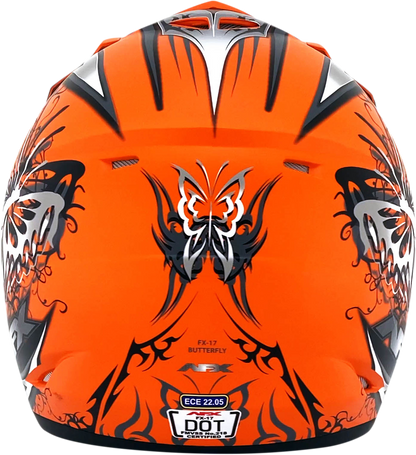 AFX FX-17Y Helmet - Butterfly - Matte Orange - Small 0111-1381
