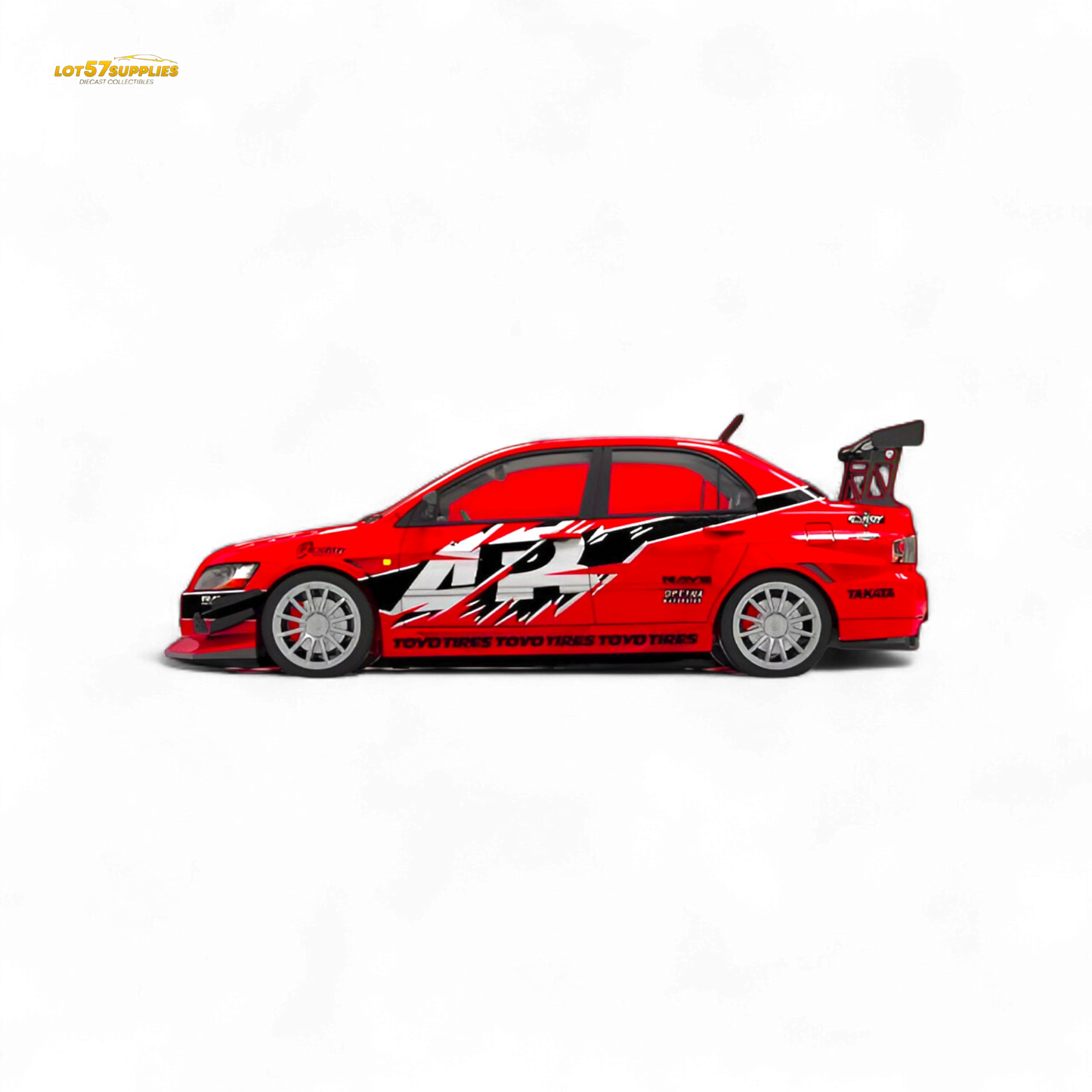 TimeMicro Mitsubishi Lancer EVO 9th Gen - Openable Hood & Figure - With Container 1:64