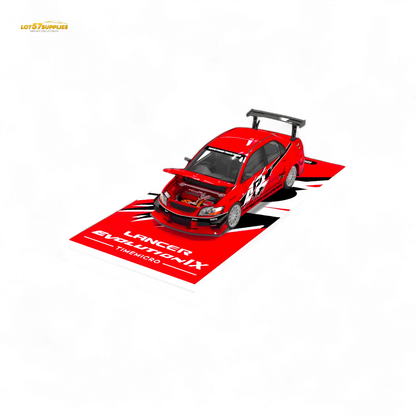TimeMicro Mitsubishi Lancer EVO 9th Gen - Openable Hood & Figure - With Container 1:64