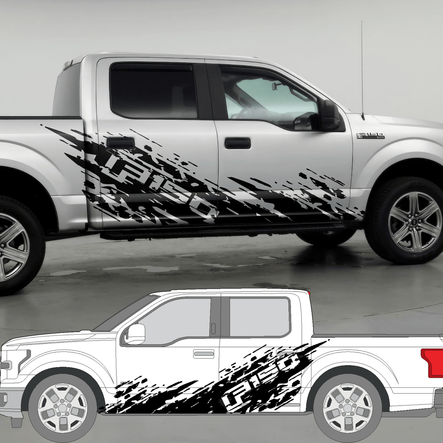 Raptor Mud Splash Decal. #6792