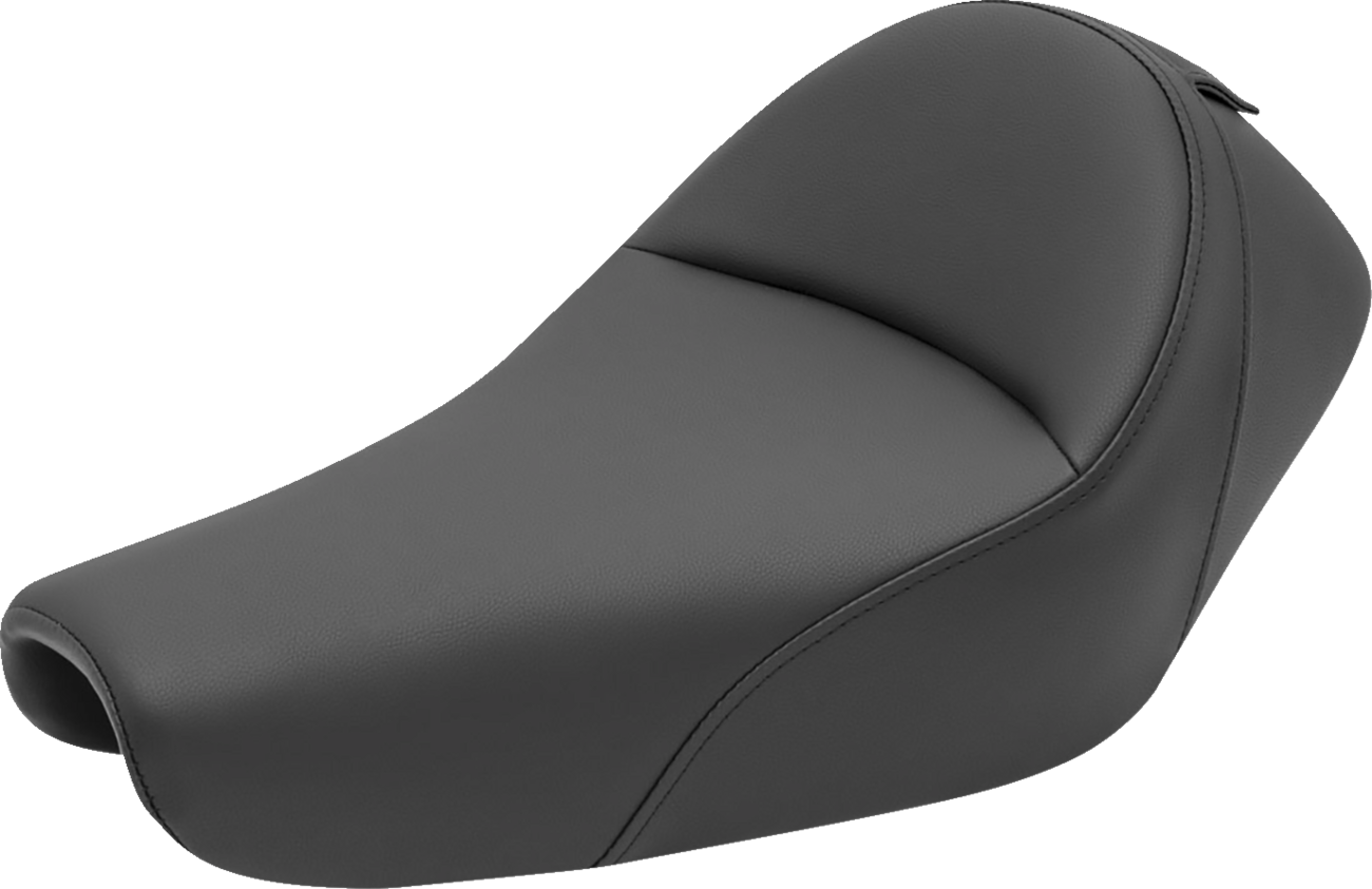 SADDLEMEN Heels Down Solo Seat - With Backrest - Plain - Black 807-11-0041