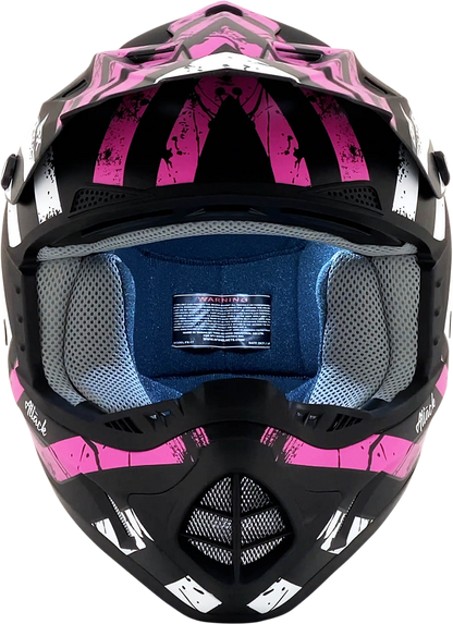 AFX FX-17 Helmet - Attack - Matte Black/Fuchsia - Large 0110-7169