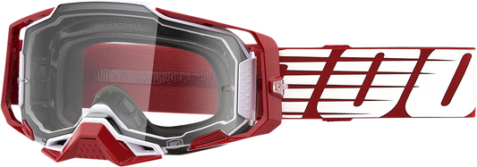 100% Armega Goggles - Oversized Deep Red - Clear 50004-00009