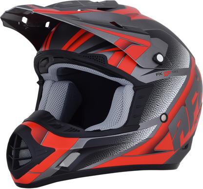 AFX FX-17 Helmet - Force - Frost Gray/Red - Medium 0110-5204