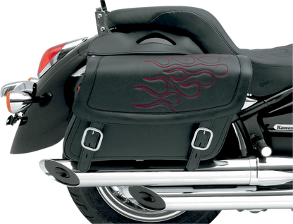 SADDLEMEN Flame Saddlebag - Dark Red - Large X021-05-0415