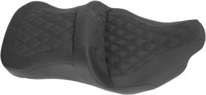 SADDLEMEN Roadsofa Seat - without Backrest - Full Lattice Stitch - Heated - '08-'23 FLH 808-07B-182HCT