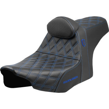 SADDLEMEN Pro Series SDC Performance Seat - Blue Stitching - w/ Backrest - FLT/FLH '23-'25 SC82307DB1