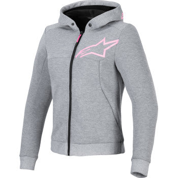 ALPINESTARS Stella Chrome v2 Sport Hoodie - Heather Gray/Fluo Pink - Large 4210225-9197-L