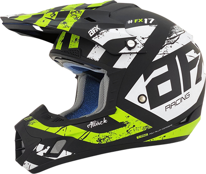 AFX FX-17 Helmet - Attack - Matte Black/Green - Medium 0110-7180