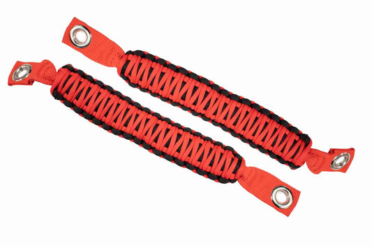 Fishbone Offroad Red Paracord Grab Handles for A-Pillar & Sound Bar for 2007-2018 Jeep Wrangler FB55284