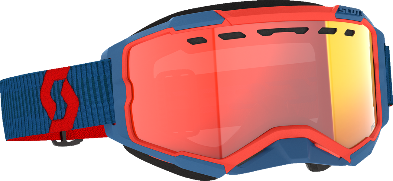 SCOTT Fury Snow Cross Goggle - Dark Blue/Neon Red - Light Sensitive Red Chrome 278604-7698341