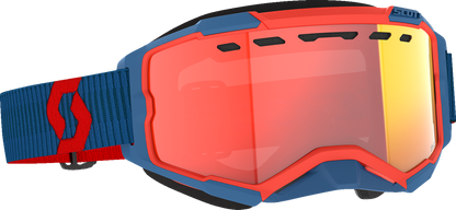 SCOTT Fury Snow Cross Goggle - Dark Blue/Neon Red - Light Sensitive Red Chrome 278604-7698341