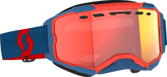 SCOTT Fury Snow Cross Goggle - Dark Blue/Neon Red - Light Sensitive Red Chrome 278604-7698341