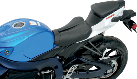 SADDLEMEN Gel Channel Track Carbon Fiber Sport Seat - Black - GSXR 600/750 0810-S029
