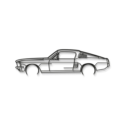 Mustang GT Fastback 390S Metal Car Wall Art - MT1057