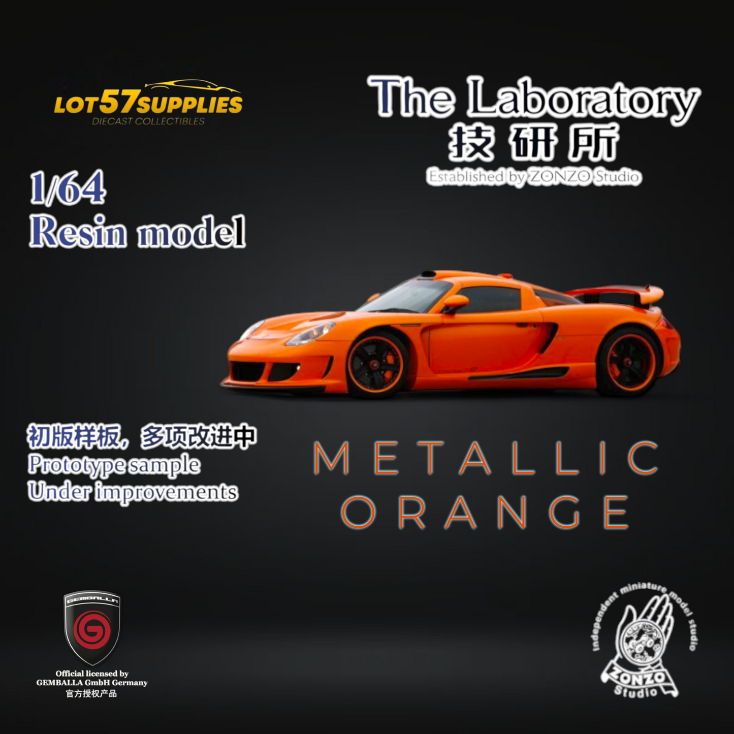 (Pre-Order) The Laboratory X Gemballa Mirage GT Metallic Orange 1:64 Resin