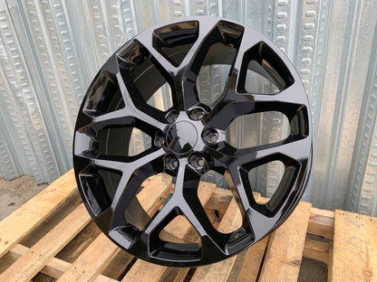 GM1 22x9 6x139.7 +24 78.1 GLOSS BLACK (FITS GMC SILVERADO TAHOE SIERRA)