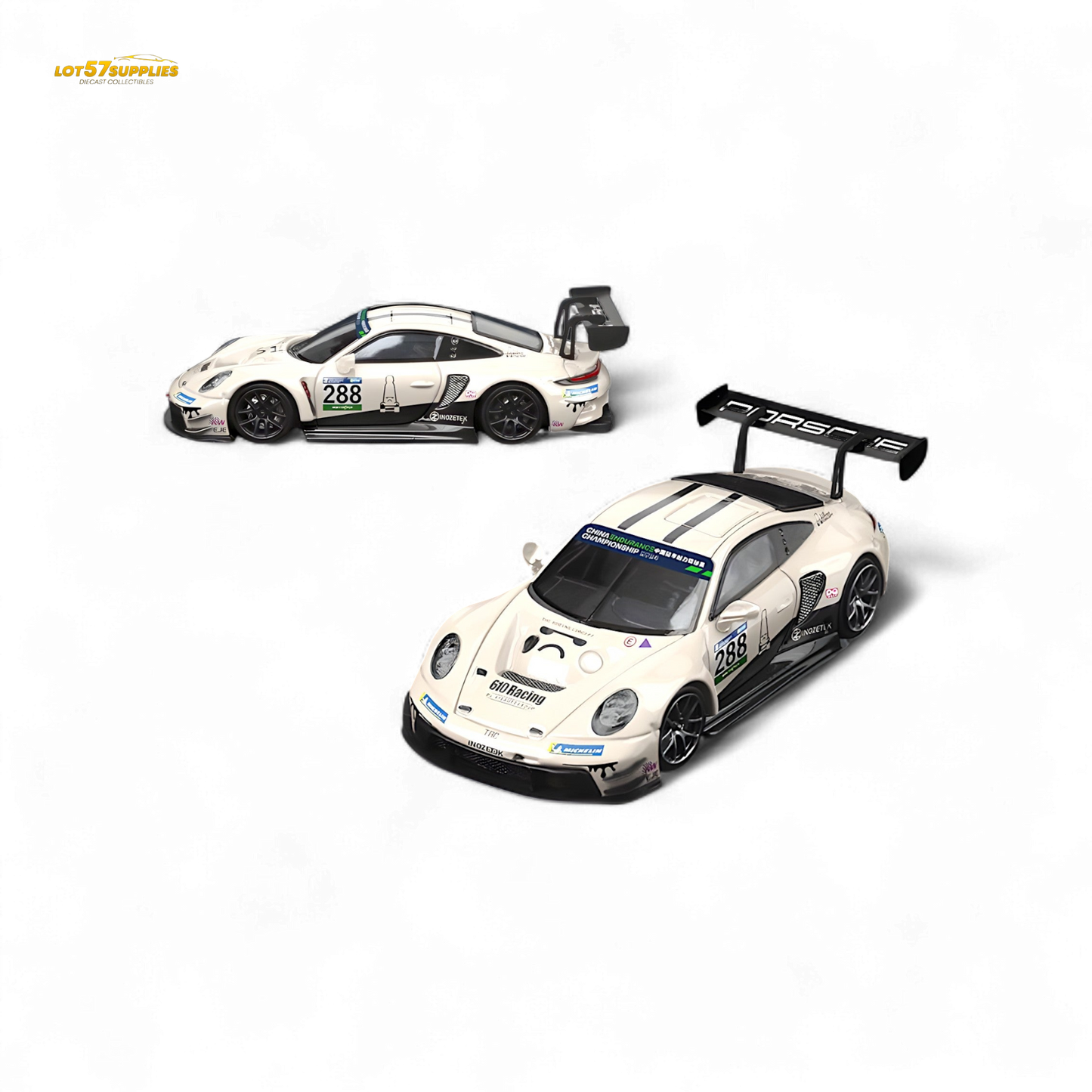 SR STAR RACE Porsche 911 GT3 Racing Milky White No.288 Racing 1:64