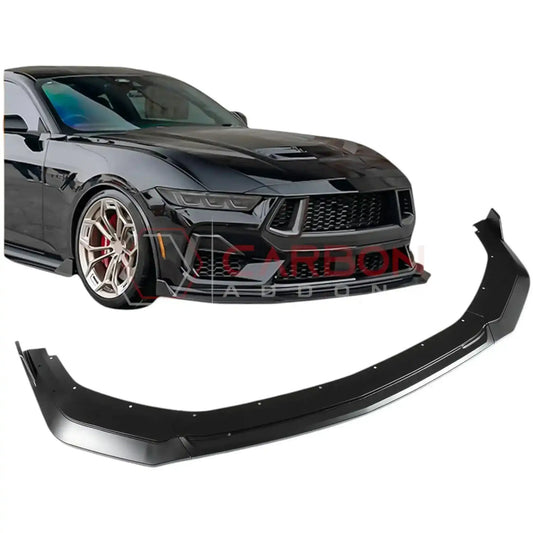 Front Lip Splitter Extensions for 2024+ Ford Mustang GT, EcoBoost & Dark Horse (3-Piece ABS Set)