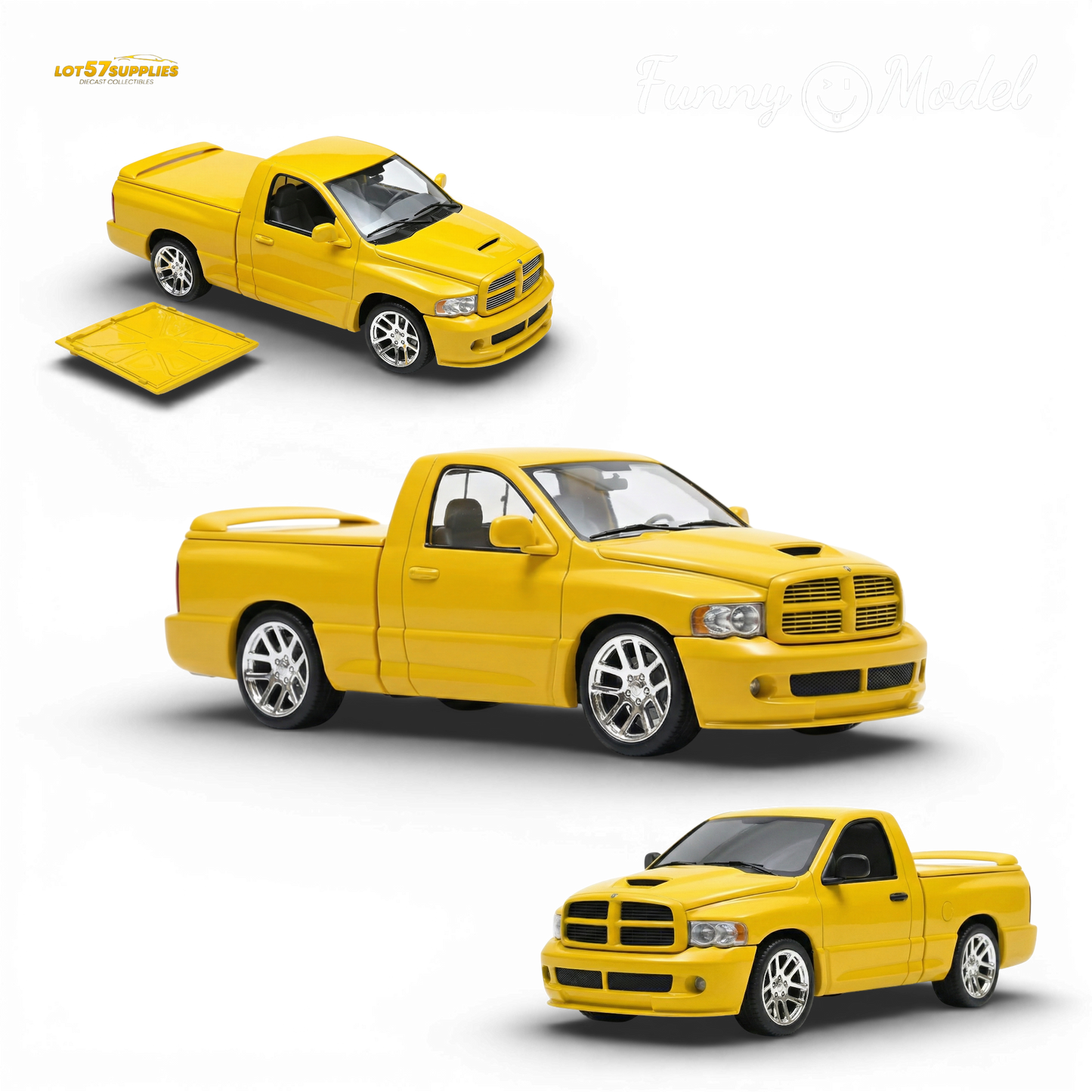 (Pre-Order) Funny Model 2004 Dodge RAM SRT-10 - Yellow Fever 1:64