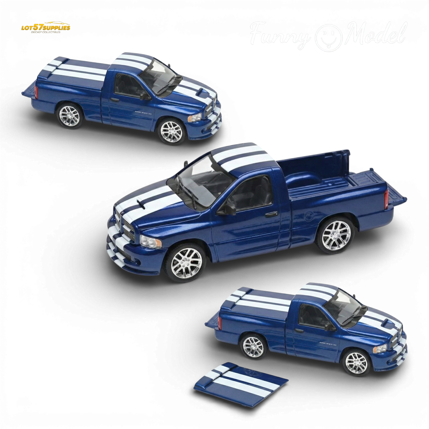 (Pre-Order) Funny Model 2004 Dodge RAM SRT-10 - VCA Edition Blue 1:64