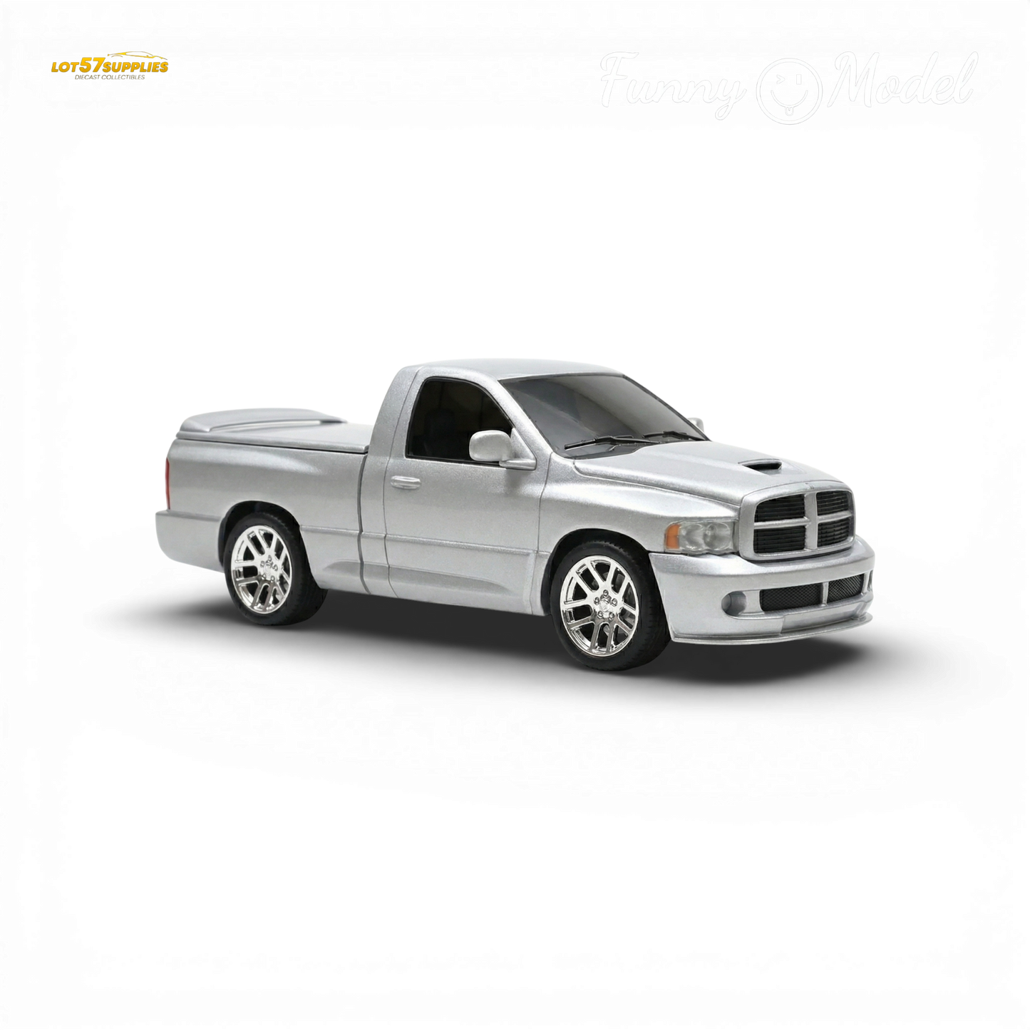 (Pre-Order) Funny Model 2004 Dodge RAM SRT-10 - Bright Silver Metallic 1:64