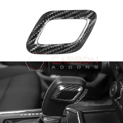 Shift Knob Chrome Trim Delete Carbon Fiber Cover For F150 2015-2020