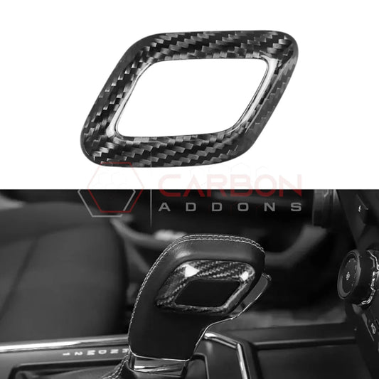 F150 2015-2020 Shift Knob Chrome Trim Delete Carbon Fiber Cover