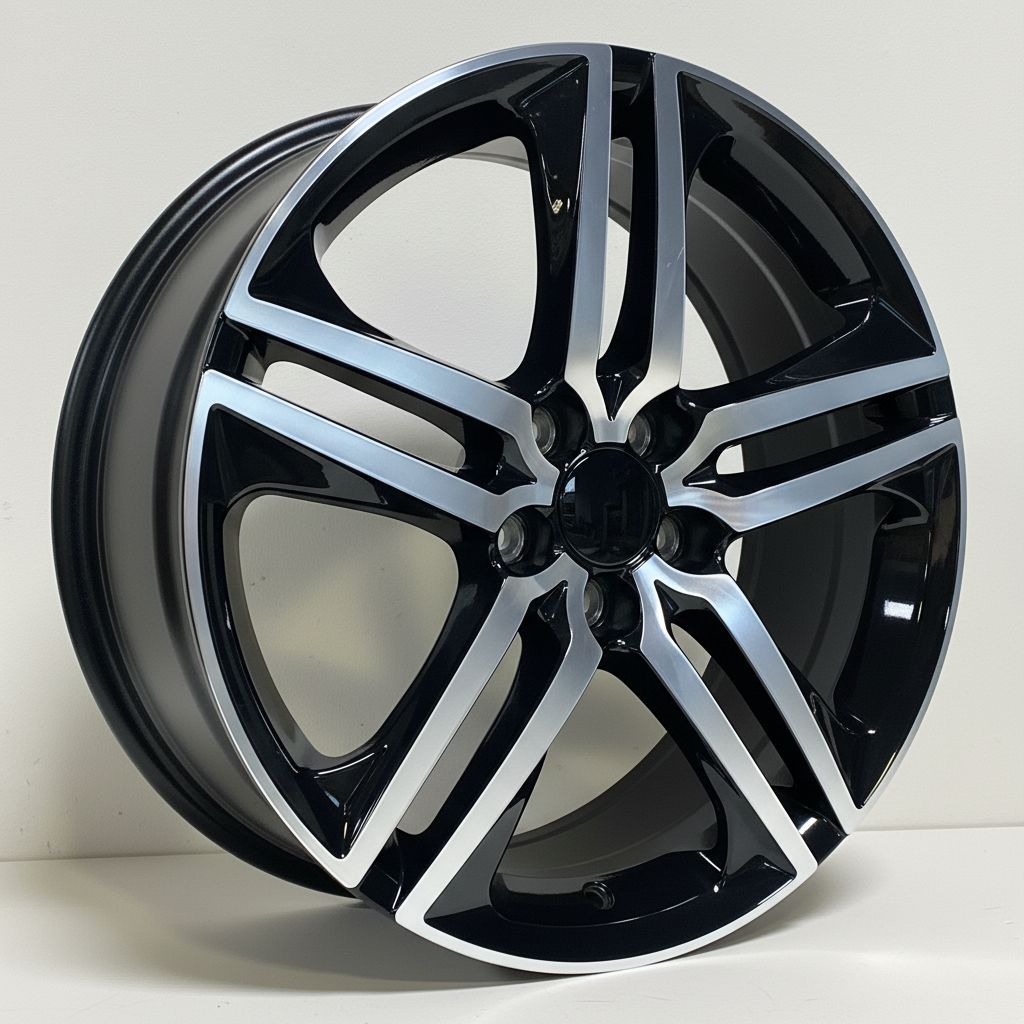 HD2 20x8.5 5x114.3 +35 64.1 Black Machined Face