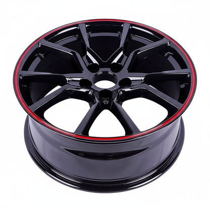 HD3 19x8 5x114.3 +35 64.1 Gloss Black Red Tip