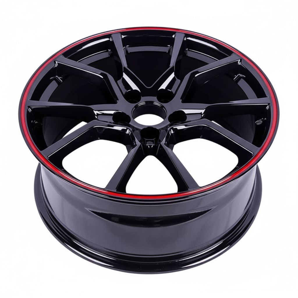 HD3 18x8 5x114.3 +35 64.1 Gloss Black Red Tip