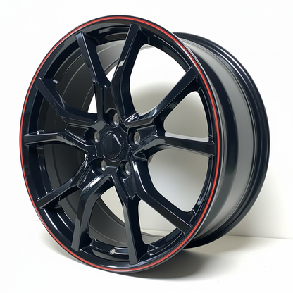 HD3 19x8 5x114.3 +35 64.1 Gloss Black Red Tip