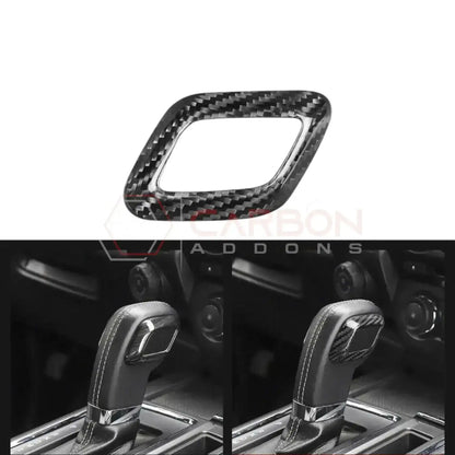 Shift Knob Chrome Trim Delete Carbon Fiber Cover For F150 2015-2020